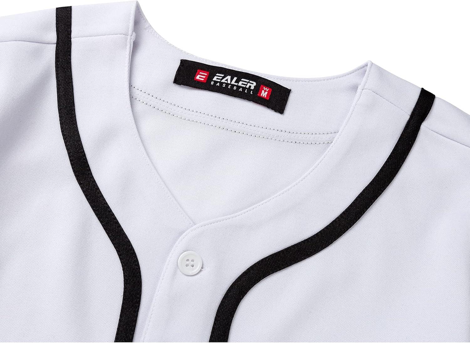 image:imageEALER BJW80 Series Womens Baseball Jersey Softball Jersey Button Down ShirtsWhite