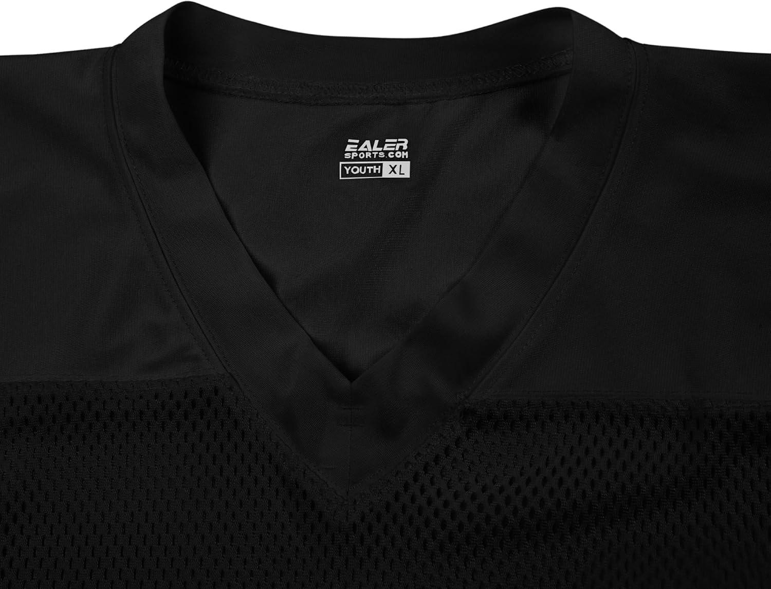 image:imageEALER Boys Youth Stretch Football Practice Jersey Blank Football Jersey Mesh Athletic Football Shirt Practice UniformBlack