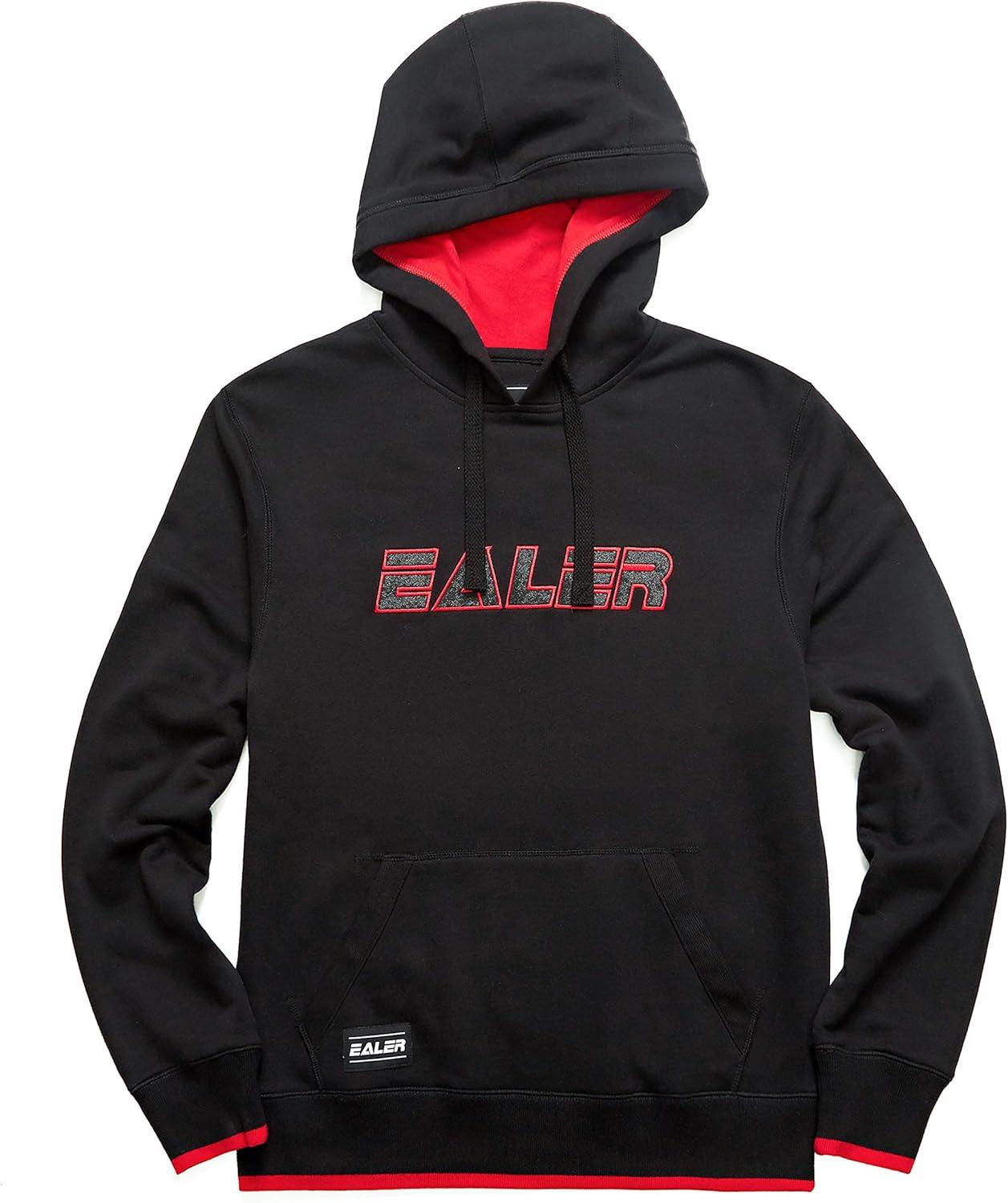 image:imageEALER ESH001 Series Mens Power Blend Fleece Hoodie Long Sleeve Hooded Sweatshirt with Kanga PocketsBlack