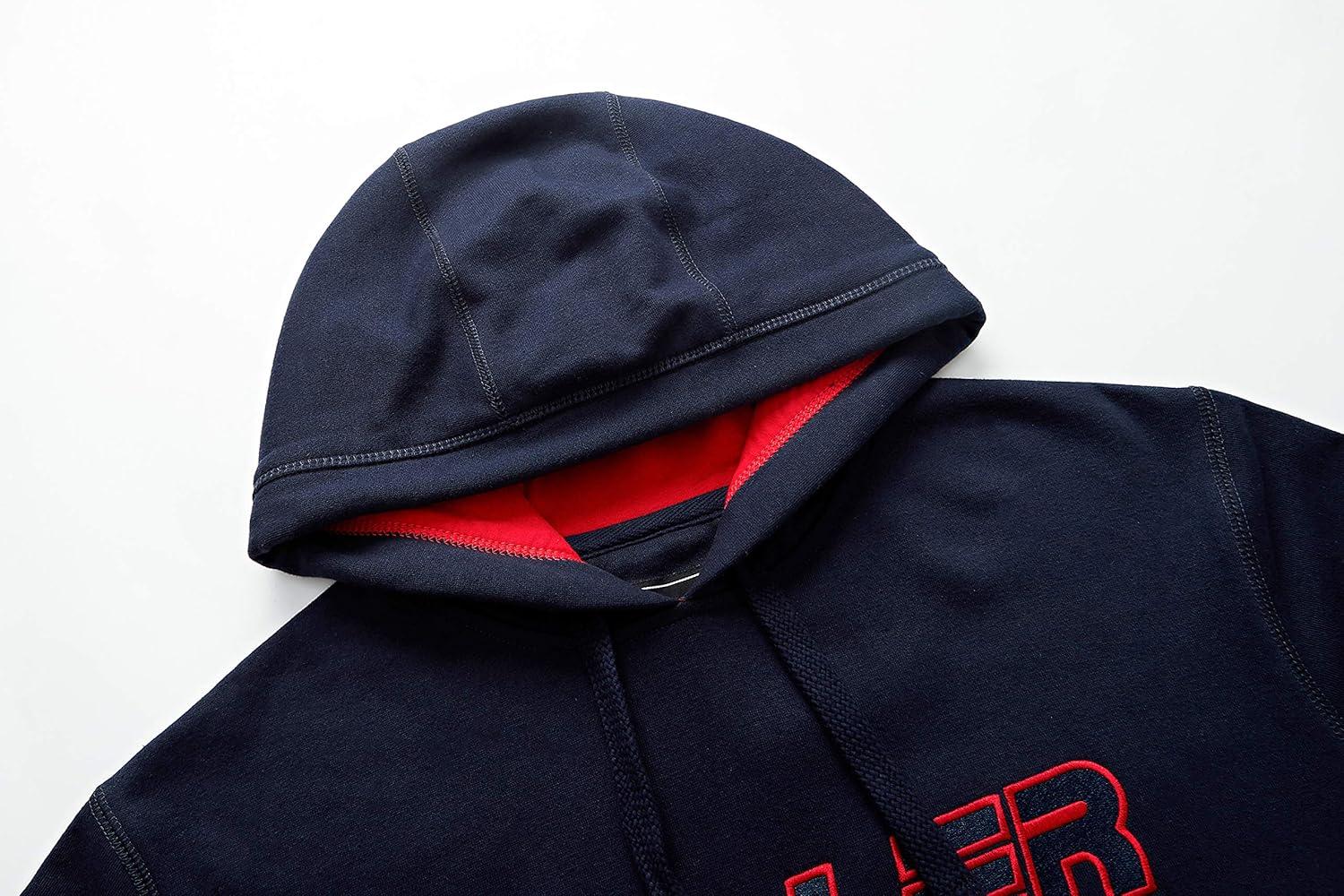 image:imageEALER ESH001 Series Mens Power Blend Fleece Hoodie Long Sleeve Hooded Sweatshirt with Kanga PocketsNavy