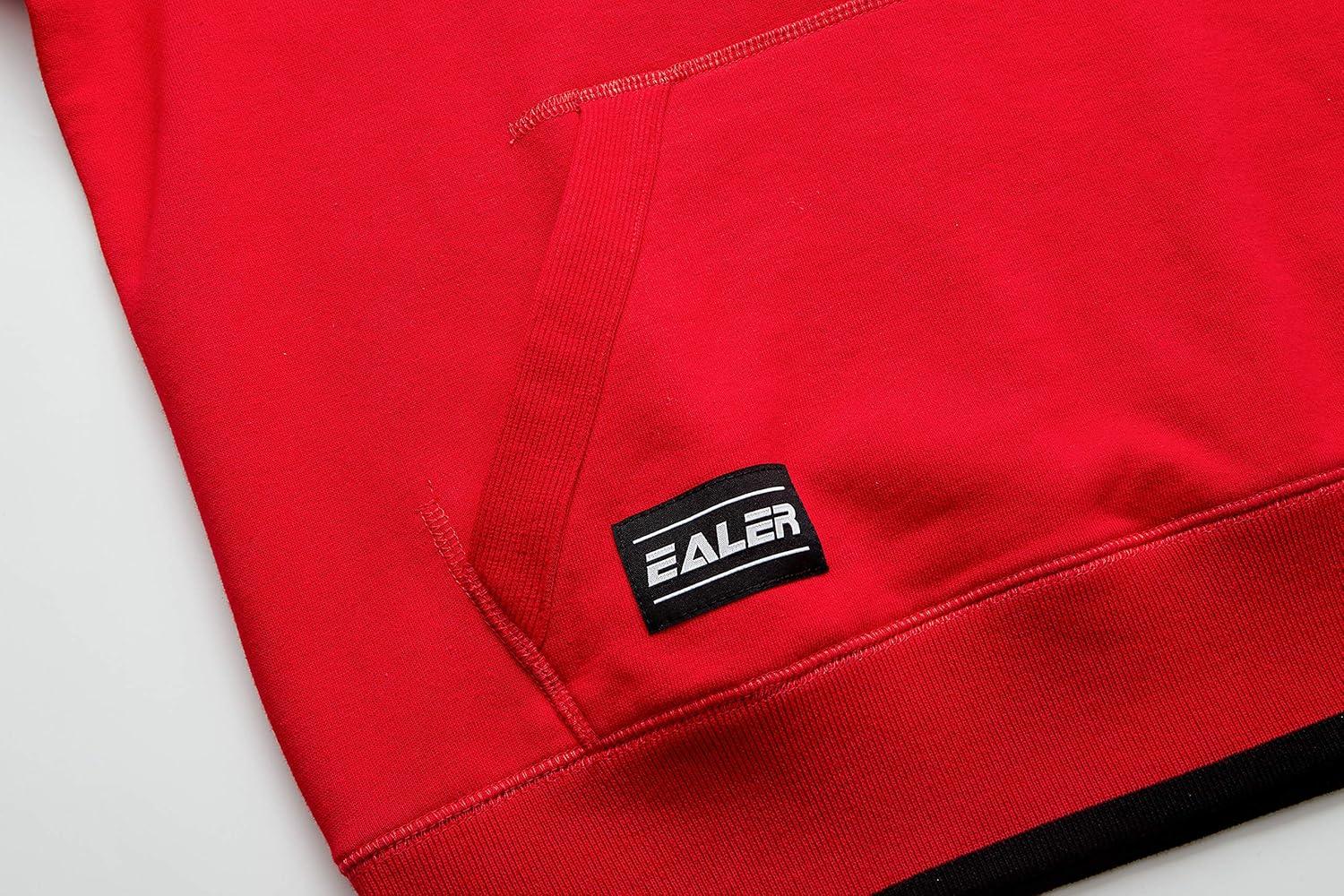 image:imageEALER ESH001 Series Mens Power Blend Fleece Hoodie Long Sleeve Hooded Sweatshirt with Kanga PocketsRed