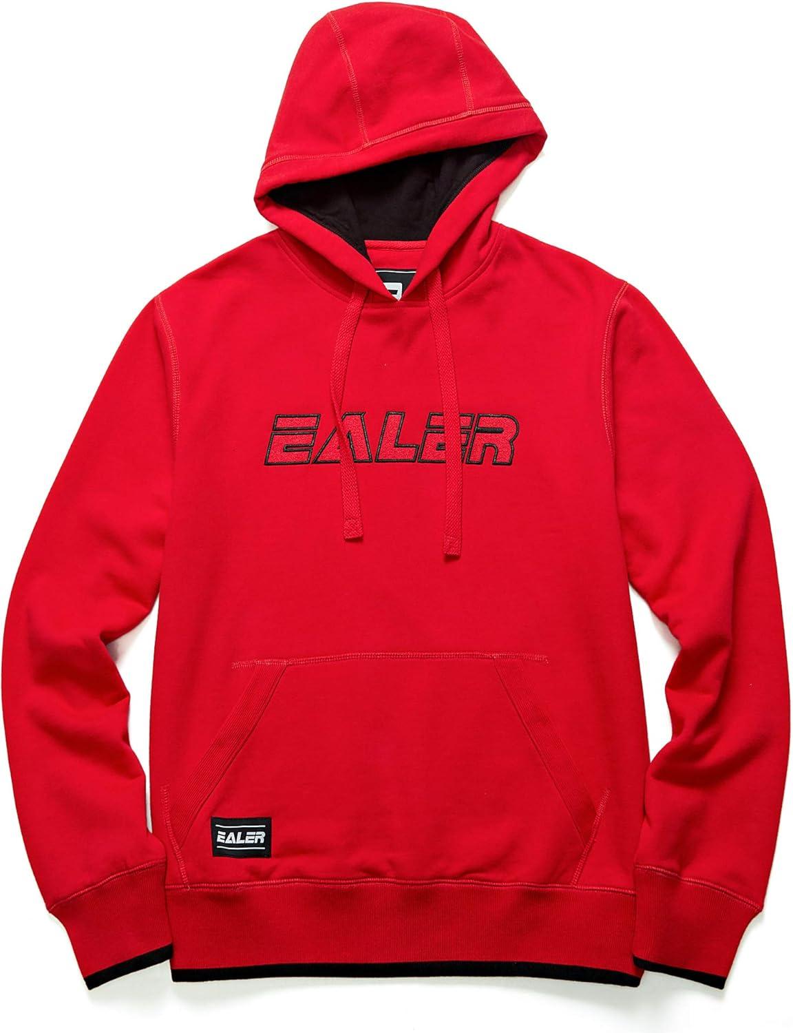image:imageEALER ESH001 Series Mens Power Blend Fleece Hoodie Long Sleeve Hooded Sweatshirt with Kanga PocketsRed