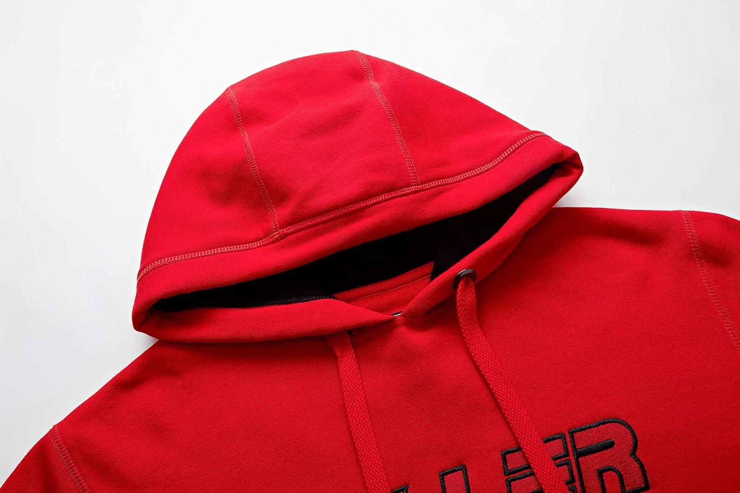 image:imageEALER ESH001 Series Mens Power Blend Fleece Hoodie Long Sleeve Hooded Sweatshirt with Kanga PocketsRed