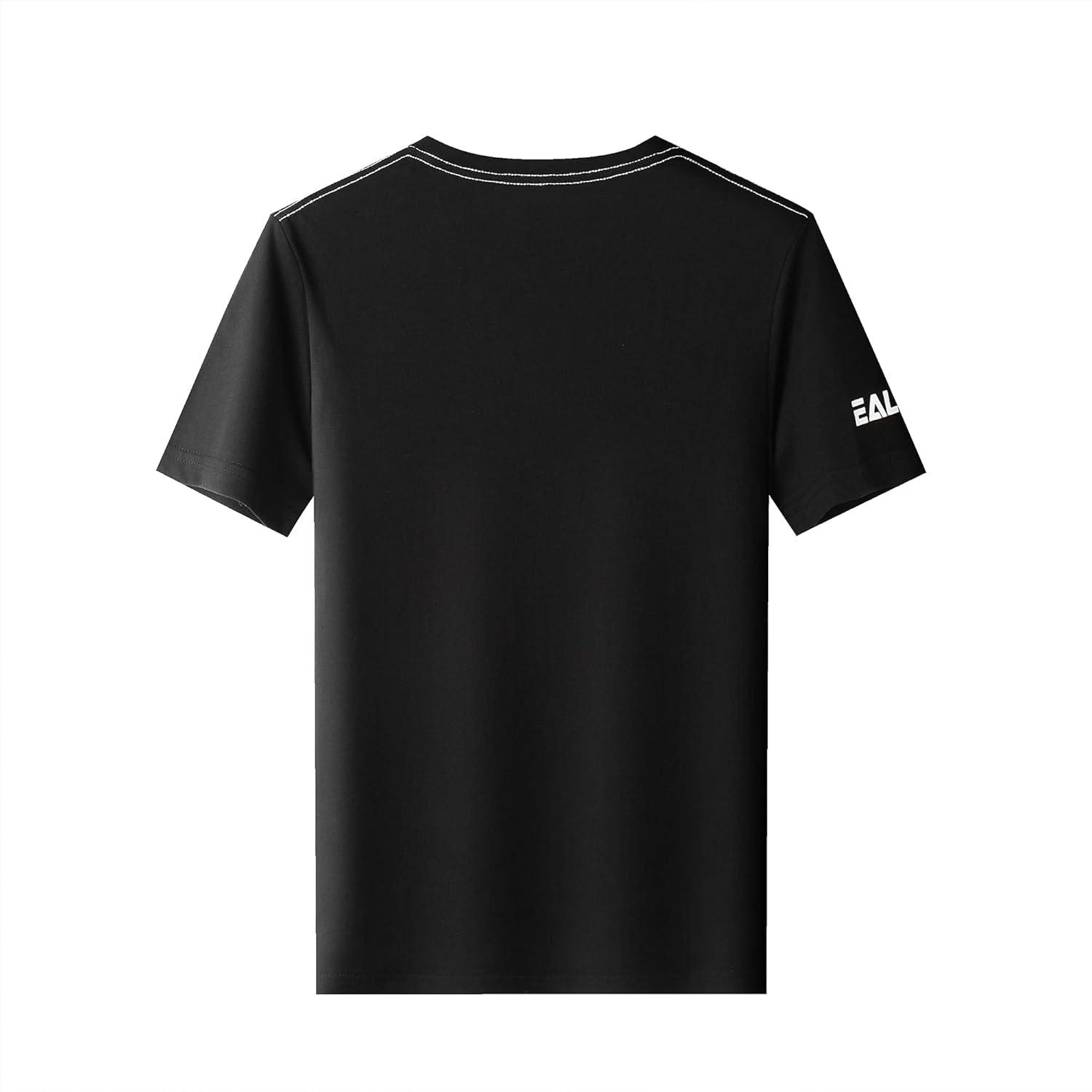 image:imageEALER EST200 Series Mens Classic Hockey Logo Short Sleeve Tee Shirt amp 100 Cotton Crew Neck Adult TopsTShirtsBlackfingerprint