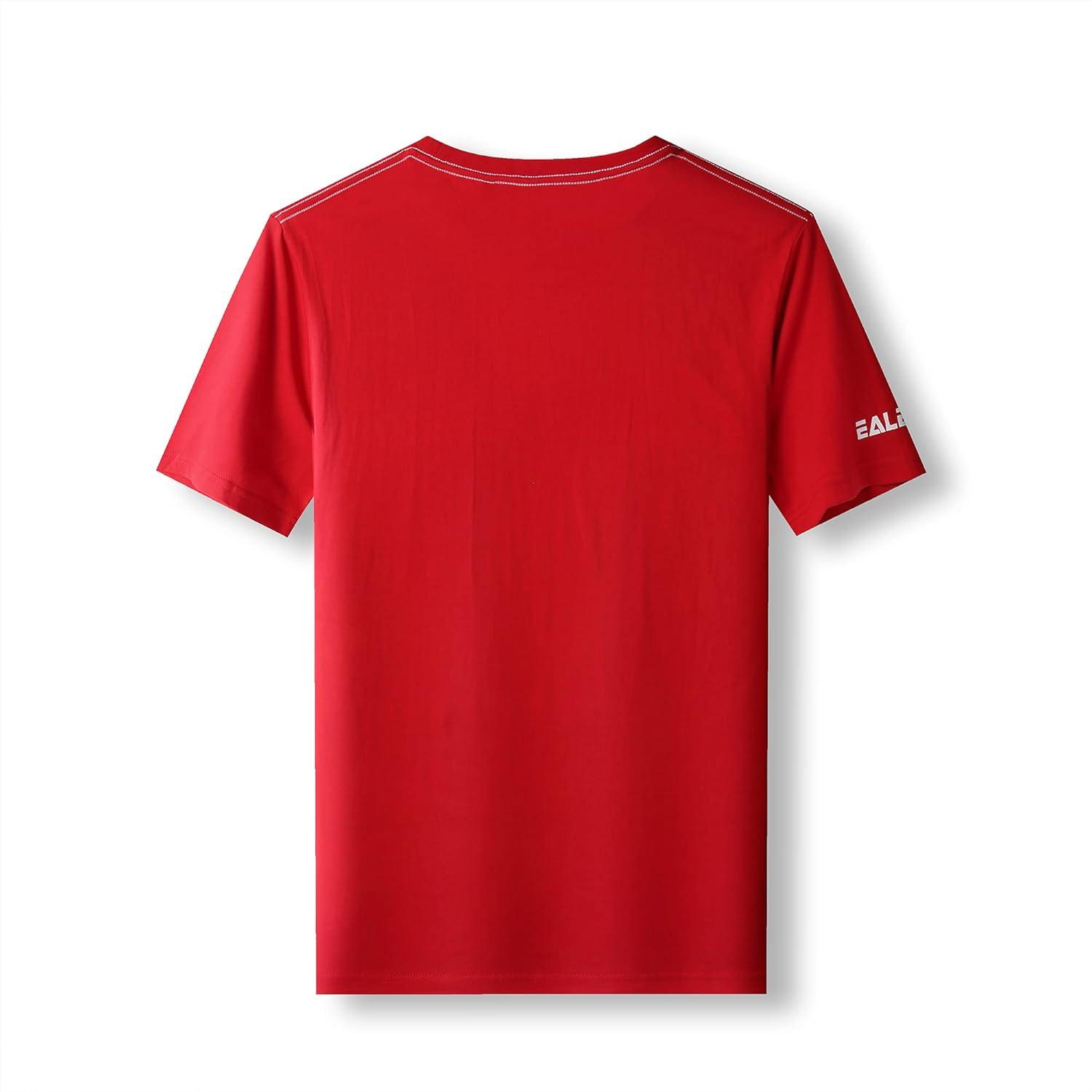 image:imageEALER EST200 Series Mens Classic Hockey Logo Short Sleeve Tee Shirt amp 100 Cotton Crew Neck Adult TopsTShirtsRedpeople