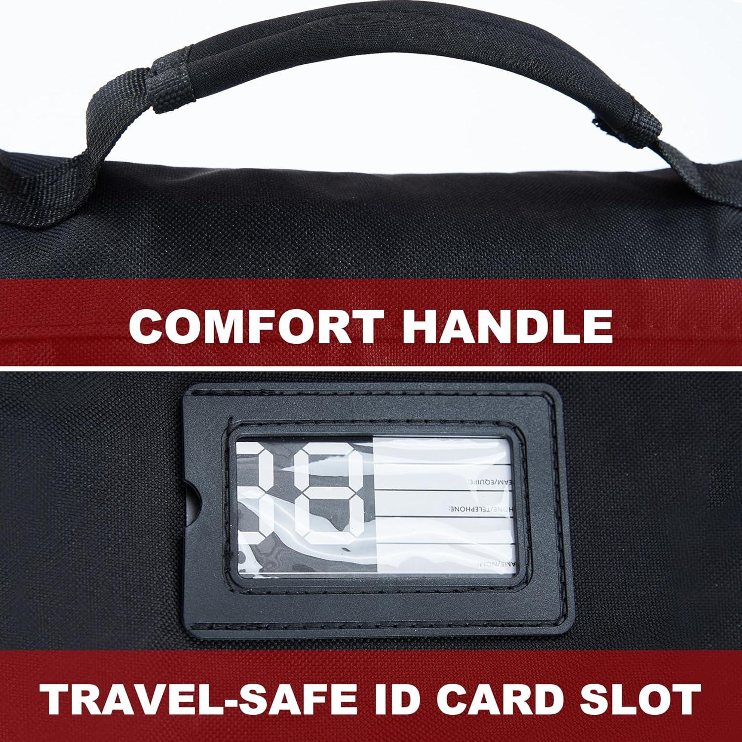 image:imageEALER GSB100 Golf Shoe Bag Zippered Shoes Carrier Bags with Ventilation amp Double Outside Pocket for Golf Balls Socks Tees Valuables and Other AccessoriesBlack