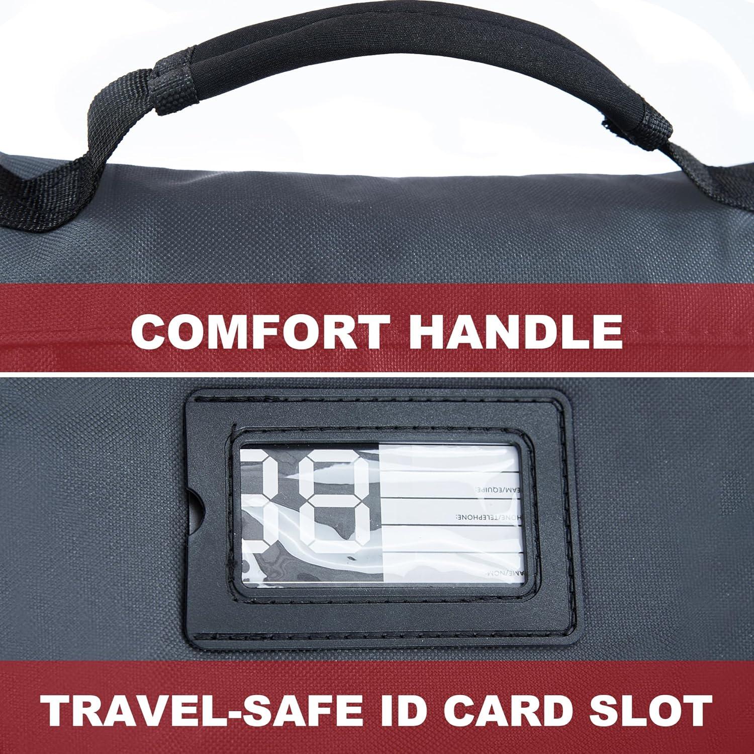 image:imageEALER GSB100 Golf Shoe Bag Zippered Shoes Carrier Bags with Ventilation amp Double Outside Pocket for Golf Balls Socks Tees Valuables and Other AccessoriesGrey