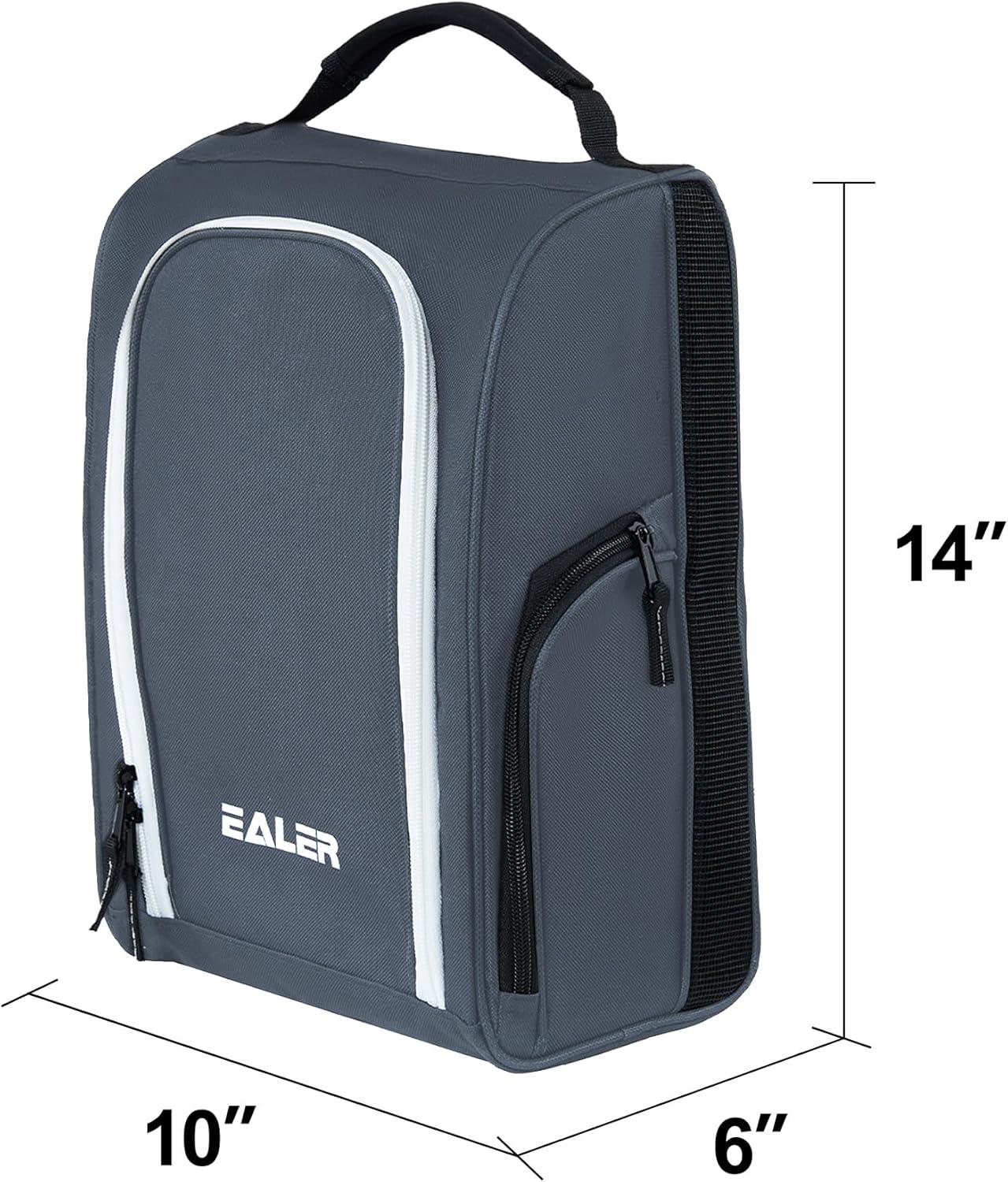 image:imageEALER GSB100 Golf Shoe Bag Zippered Shoes Carrier Bags with Ventilation amp Double Outside Pocket for Golf Balls Socks Tees Valuables and Other AccessoriesGrey