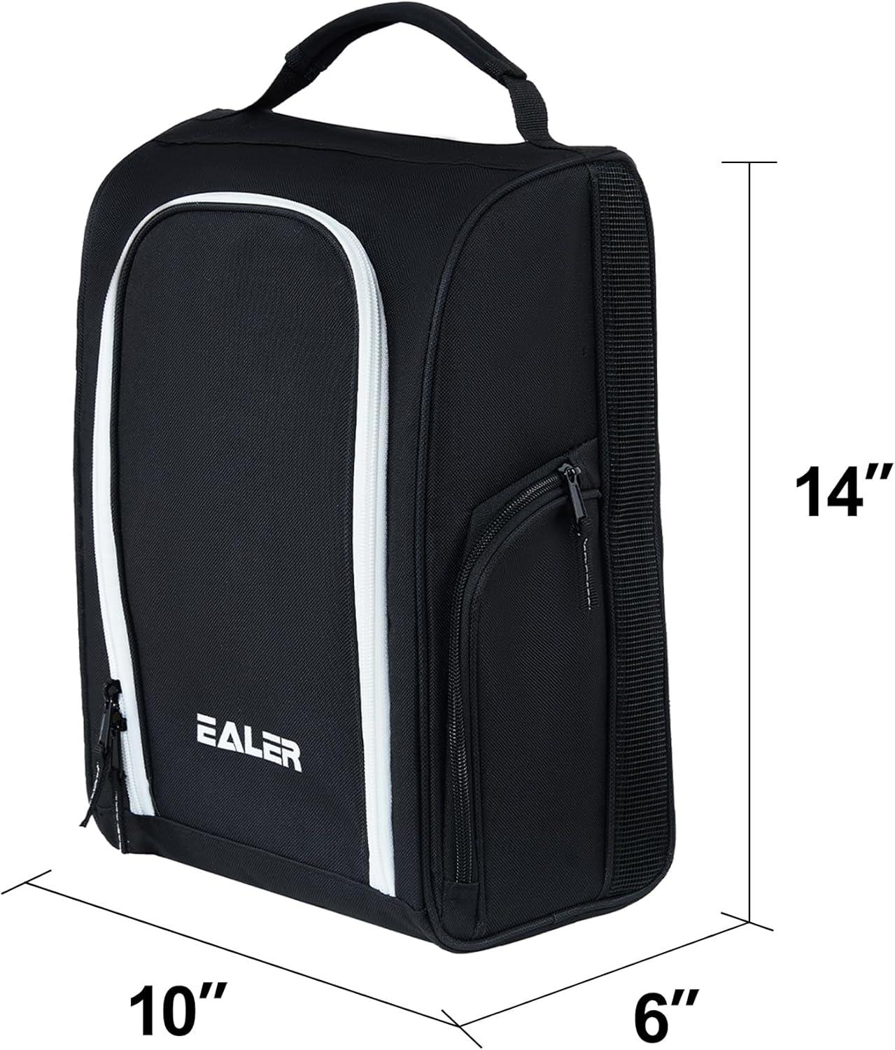 image:imageEALER GSB100 Golf Shoe Bag Zippered Shoes Carrier Bags with Ventilation amp Double Outside Pocket for Golf Balls Socks Tees Valuables and Other AccessoriesBlack