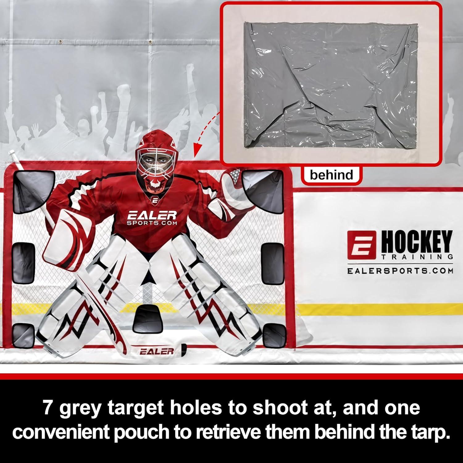 image:imageEALER Hockey Shooting Tarp 7x10 FT amp 78x16 FT in 1 Heavy Duty Goalie Target for Ice amp Street Practice TearProof Builtin Shooter Tutor Net Replacement for Garage Wall Protection78 x 16 in 1