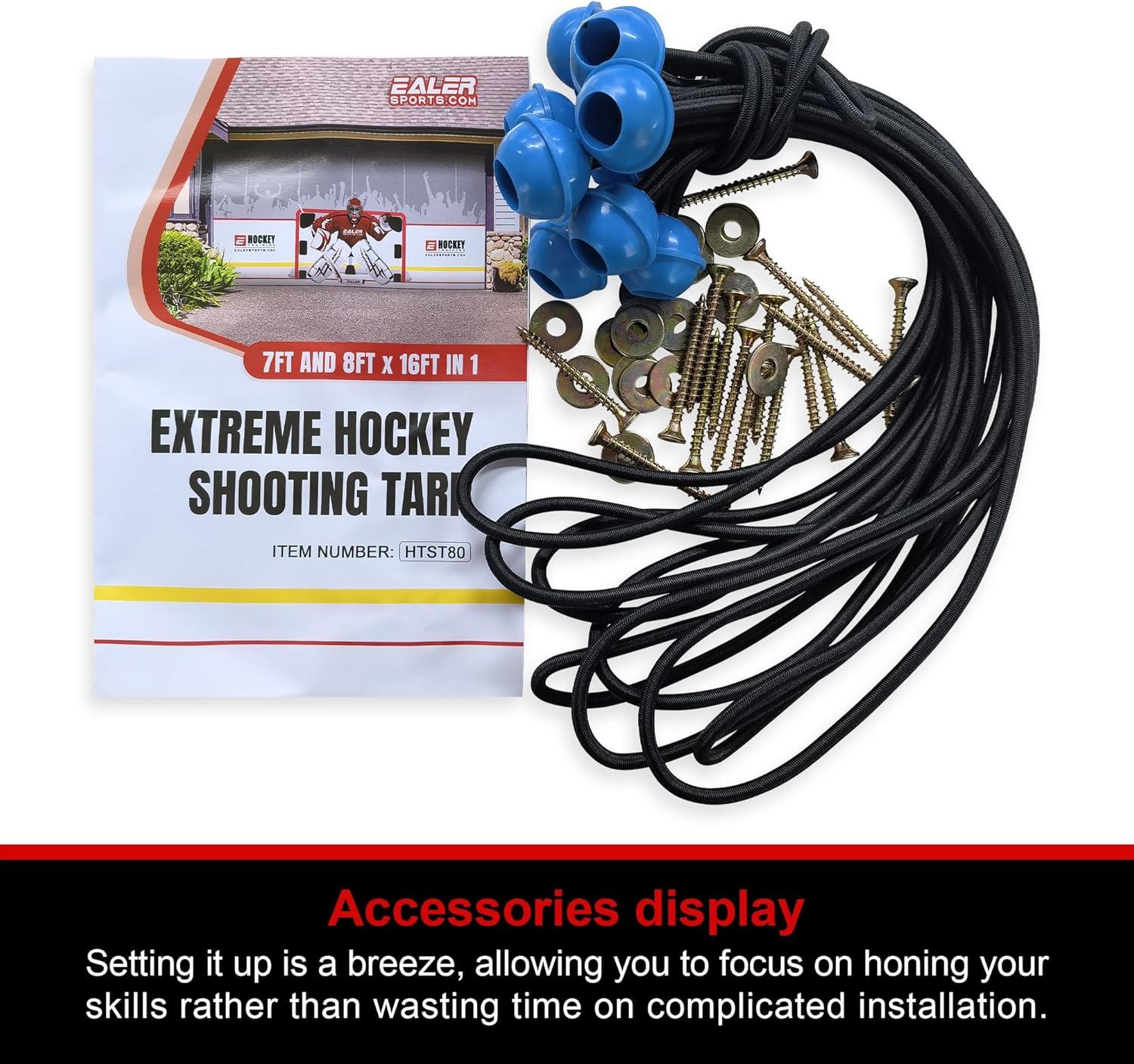 image:imageEALER Hockey Shooting Tarp 7x10 FT amp 78x16 FT in 1 Heavy Duty Goalie Target for Ice amp Street Practice TearProof Builtin Shooter Tutor Net Replacement for Garage Wall Protection78 x 16 in 1