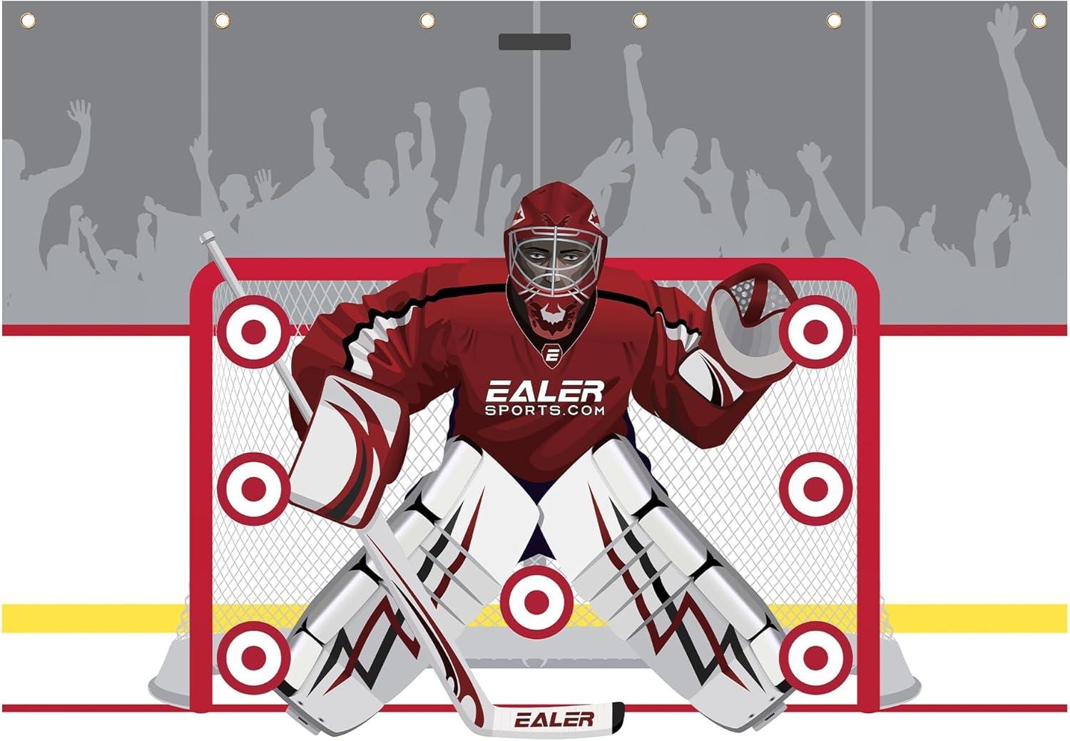 image:imageEALER Hockey Shooting Tarp 7x10 FT amp 78x16 FT in 1 Heavy Duty Goalie Target for Ice amp Street Practice TearProof Builtin Shooter Tutor Net Replacement for Garage Wall Protection7 x 10