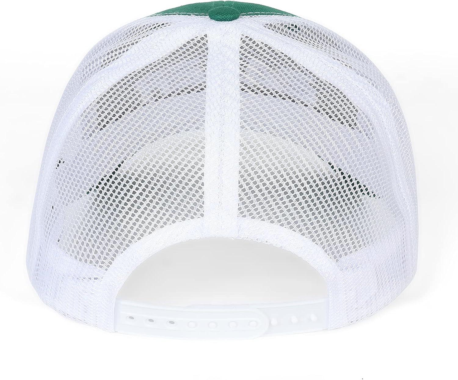 image:imageEALER Mens Rugged Adjustable Trucker Hat Professional Snapback Athletic Mesh Baseball CapEsc007green