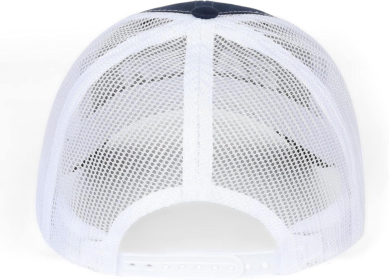 image:imageEALER Mens Rugged Adjustable Trucker Hat Professional Snapback Athletic Mesh Baseball CapEsc010navy