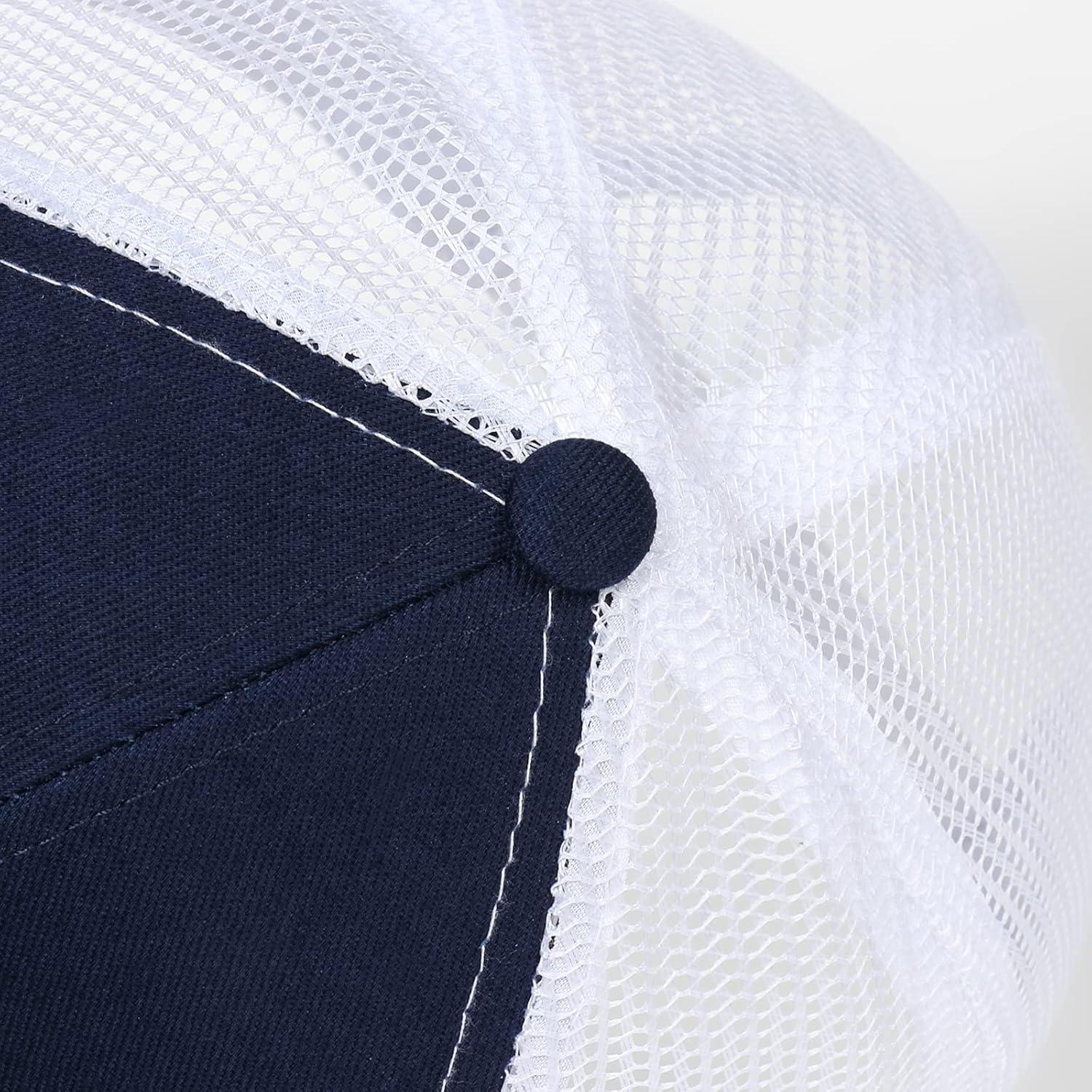 image:imageEALER Mens Rugged Adjustable Trucker Hat Professional Snapback Athletic Mesh Baseball CapEsc010navy