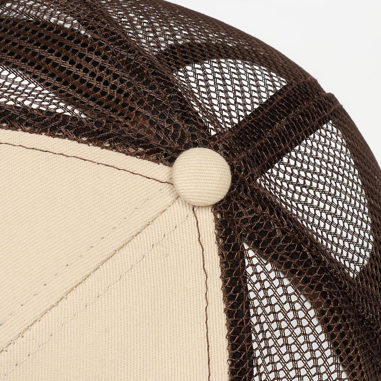image:imageEALER Mens Rugged Adjustable Trucker Hat Professional Snapback Athletic Mesh Baseball CapEsc016beige