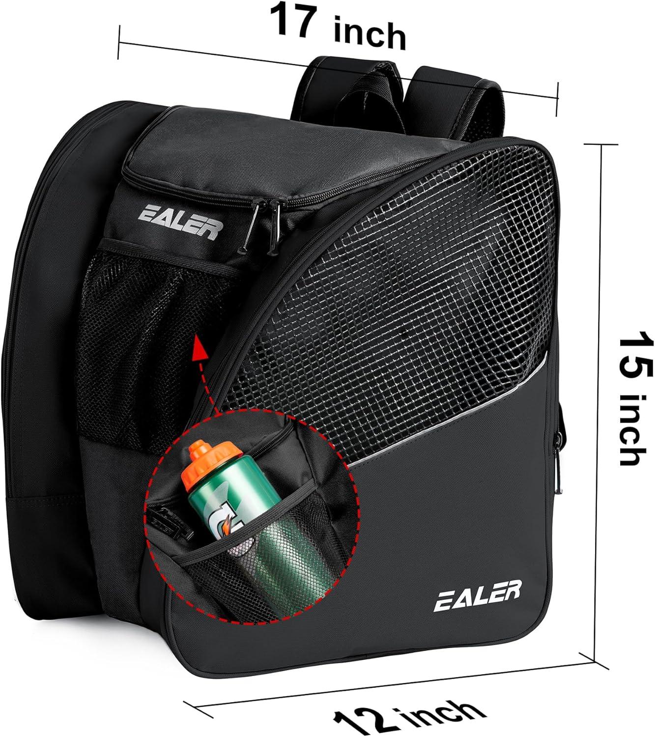image:imageEALER SBH202 Ice Skate Bag Ice Skating Backpack Roller Skates Ski Boot Bag Ice amp Inline Skate Bag Large Capacity Waterproof Protective GearBlack