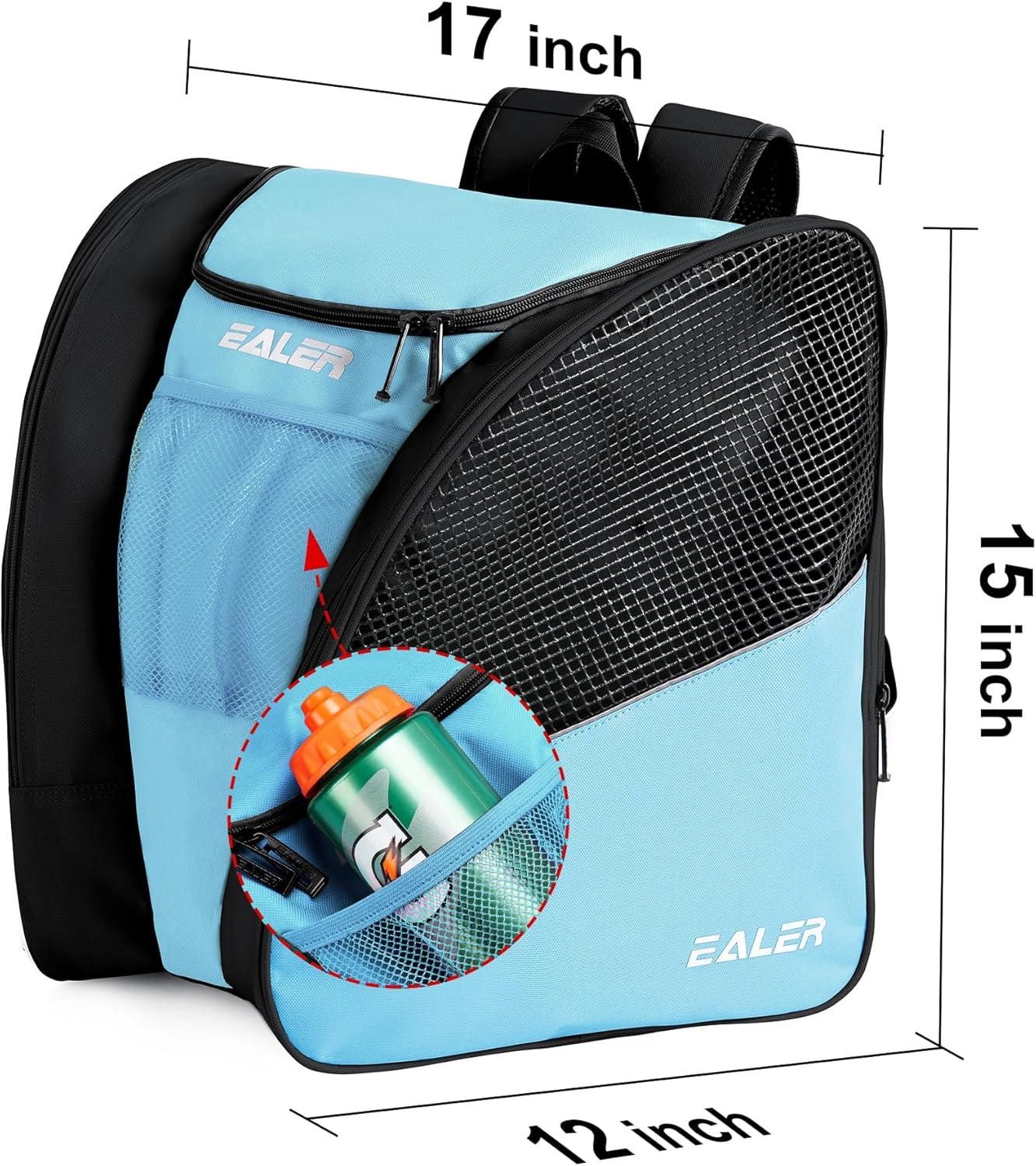 image:imageEALER SBH202 Ice Skate Bag Ice Skating Backpack Roller Skates Ski Boot Bag Ice amp Inline Skate Bag Large Capacity Waterproof Protective GearLake Blue