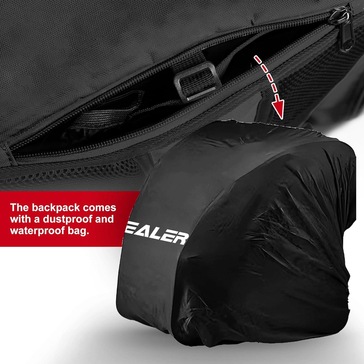 image:imageEALER SBH202 Ice Skate Bag Ice Skating Backpack Roller Skates Ski Boot Bag Ice amp Inline Skate Bag Large Capacity Waterproof Protective GearLake Blue