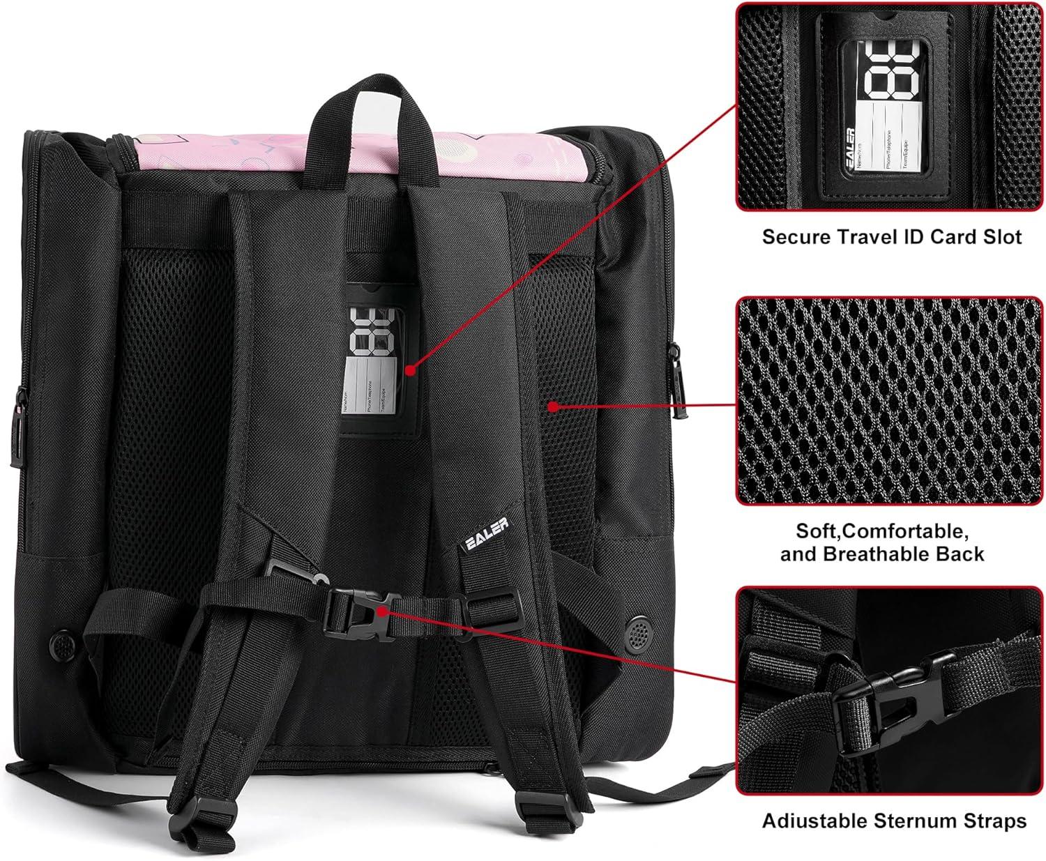 image:imageEALER SBH202 Ice Skate Bag Ice Skating Backpack Roller Skates Ski Boot Bag Ice amp Inline Skate Bag Large Capacity Waterproof Protective GearPink
