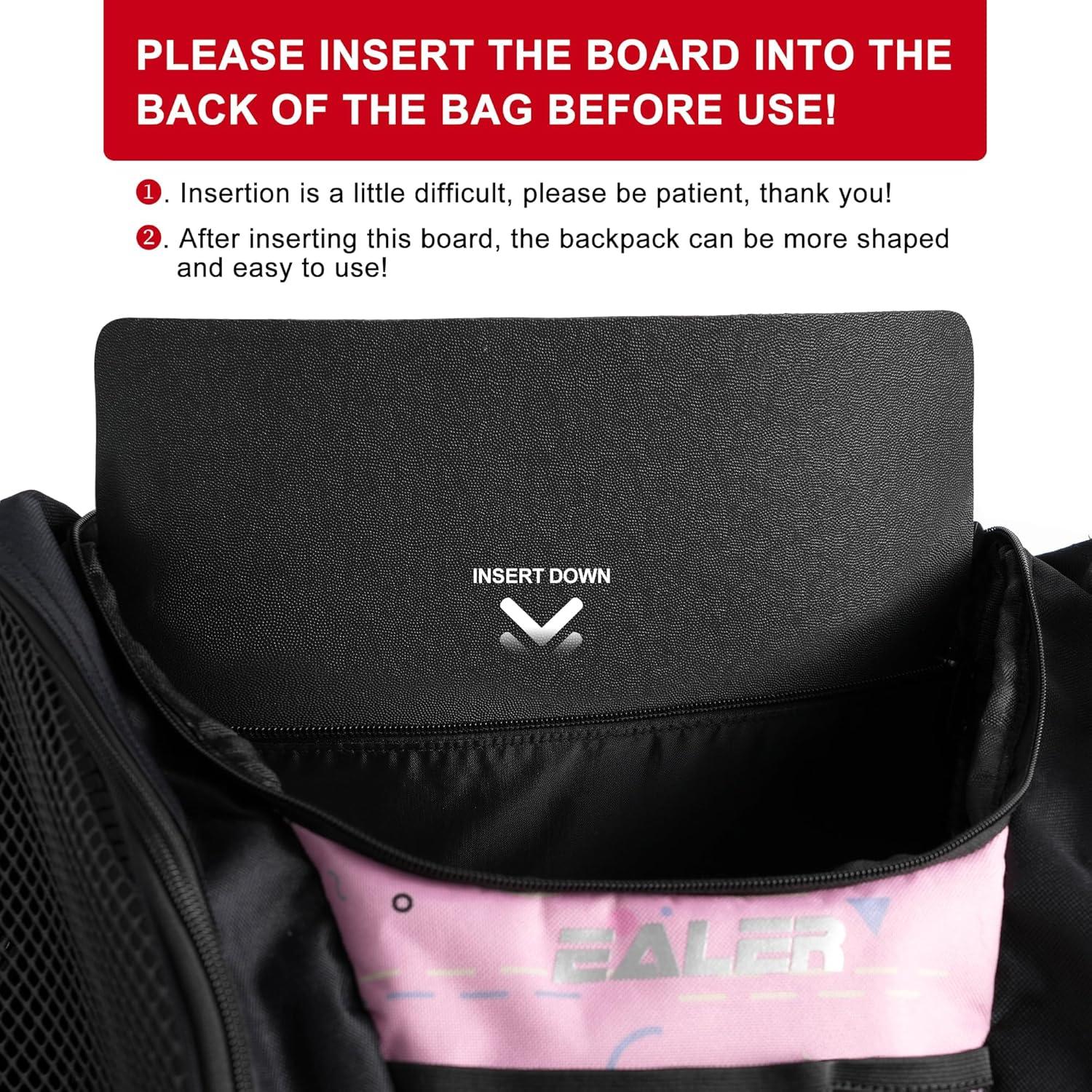 image:imageEALER SBH202 Ice Skate Bag Ice Skating Backpack Roller Skates Ski Boot Bag Ice amp Inline Skate Bag Large Capacity Waterproof Protective GearPink