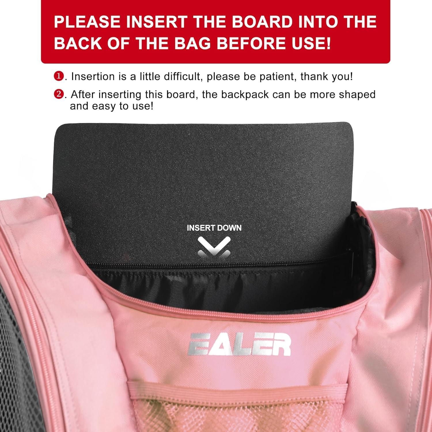 image:imageEALER SBH202 Ice Skate Bag Ice Skating Backpack Roller Skates Ski Boot Bag Ice amp Inline Skate Bag Large Capacity Waterproof Protective GearPink Red