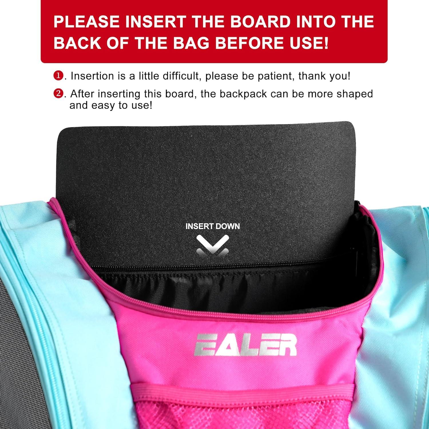 image:imageEALER SBH202 Ice Skate Bag Ice Skating Backpack Roller Skates Ski Boot Bag Ice amp Inline Skate Bag Large Capacity Waterproof Protective GearRose Red