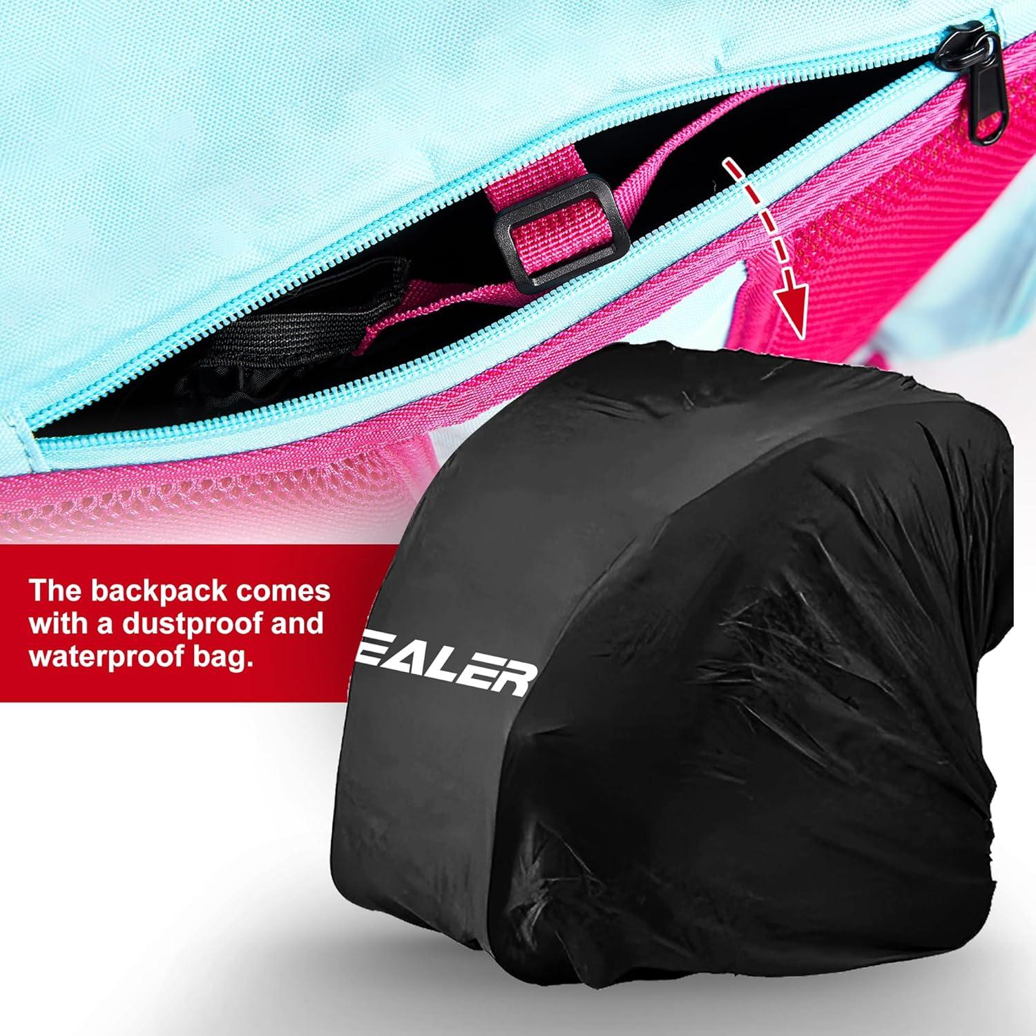 image:imageEALER SBH202 Ice Skate Bag Ice Skating Backpack Roller Skates Ski Boot Bag Ice amp Inline Skate Bag Large Capacity Waterproof Protective GearRose Red