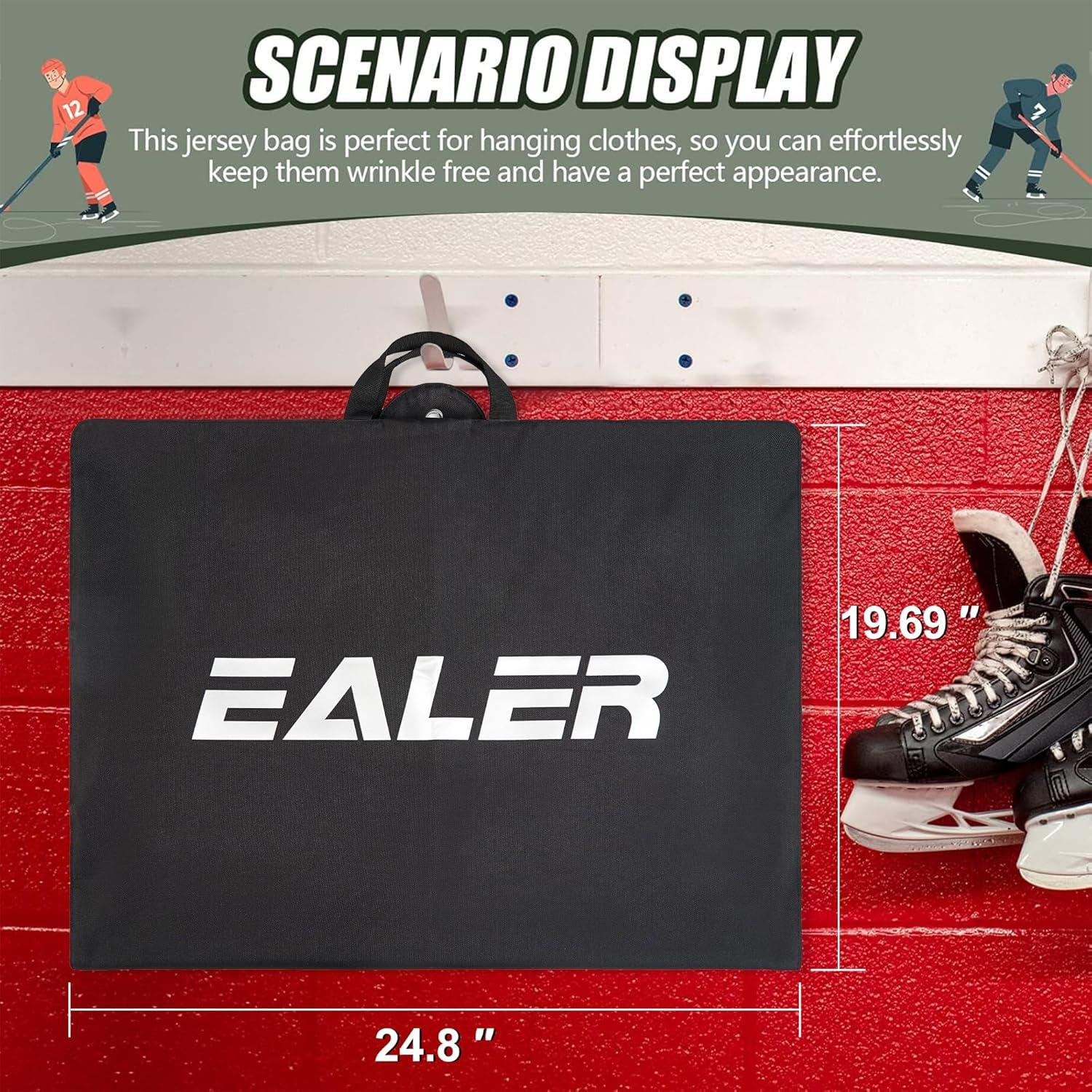image:imageEaler HAG301 Hockey Individual Garment Bag Heavy Duty Hanging Travel Bag Black Suit Bag