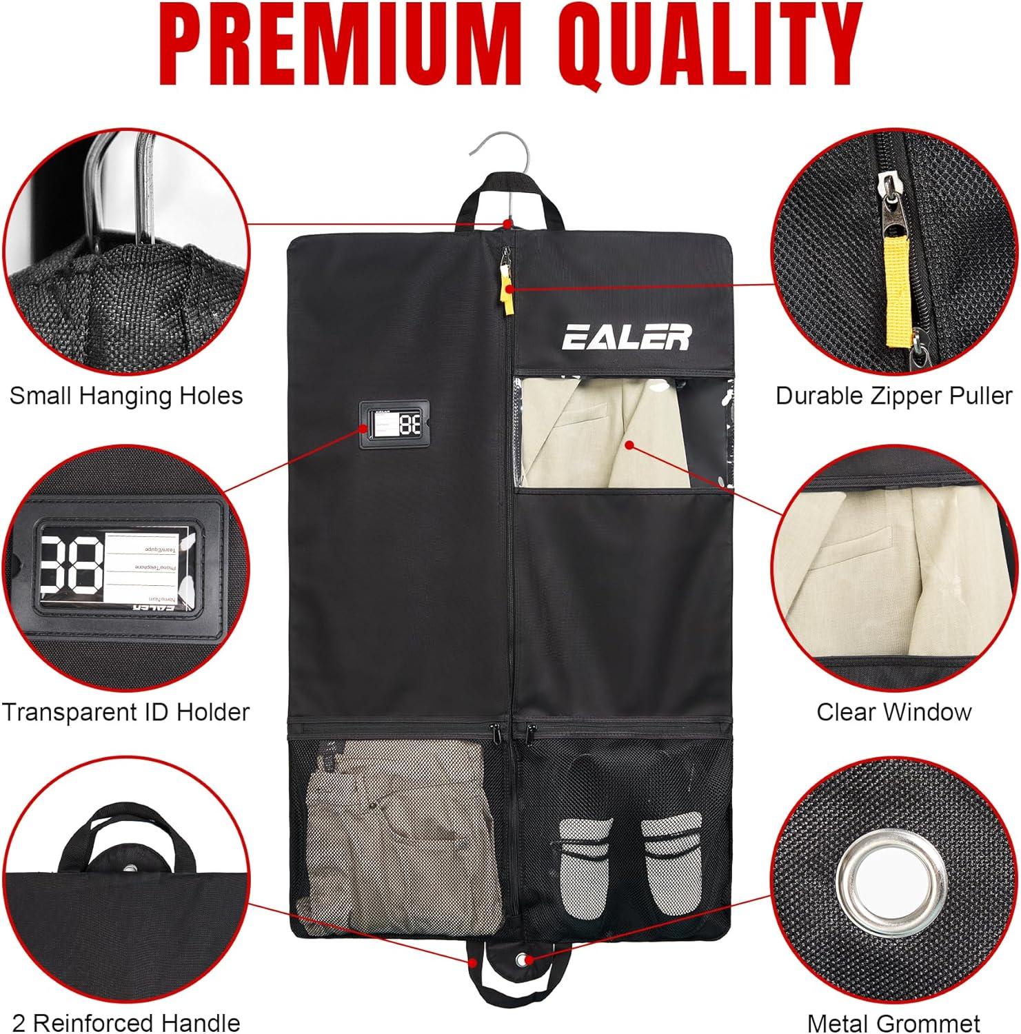 image:imageEaler HAG301 Hockey Individual Garment Bag Heavy Duty Hanging Travel Bag Black Suit Bag