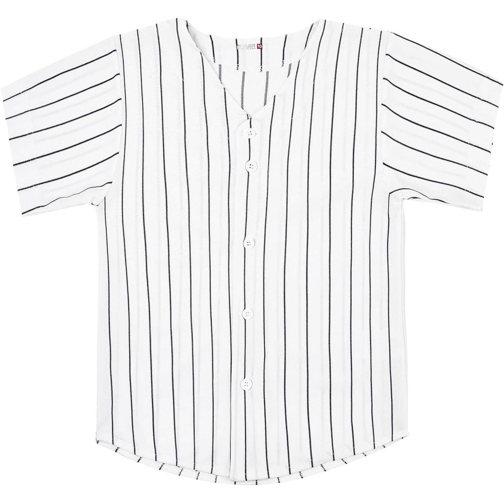 image:imageEALER BJK80 Series Kids Baseball Jersey Softball Jersey Button Down ShirtsSwhite