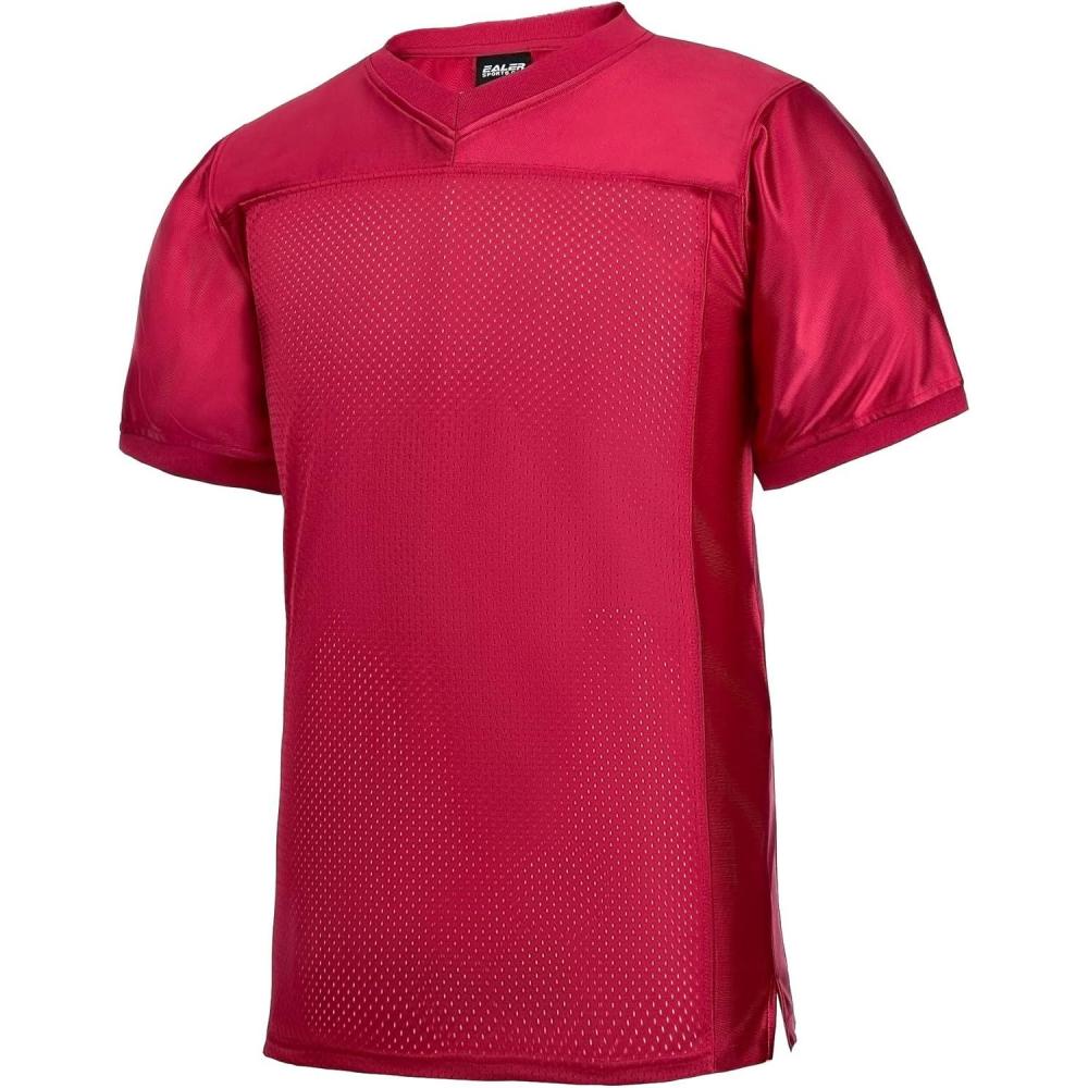 image:imageEALER Blank Football Jersey Mesh Athletic Football Shirt Practice Sports UniformRed
