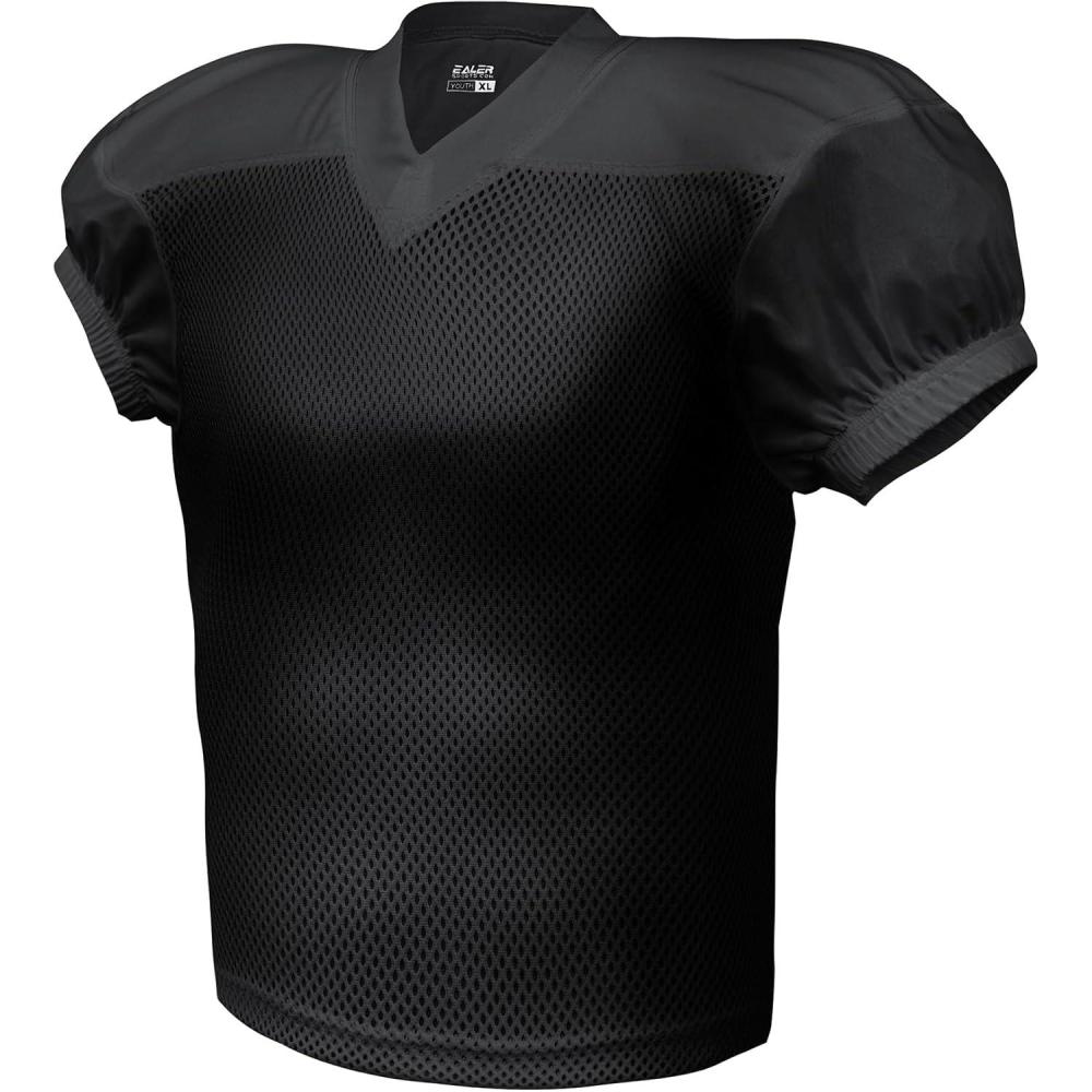 image:imageEALER Boys Youth Stretch Football Practice Jersey Blank Football Jersey Mesh Athletic Football Shirt Practice UniformBlack