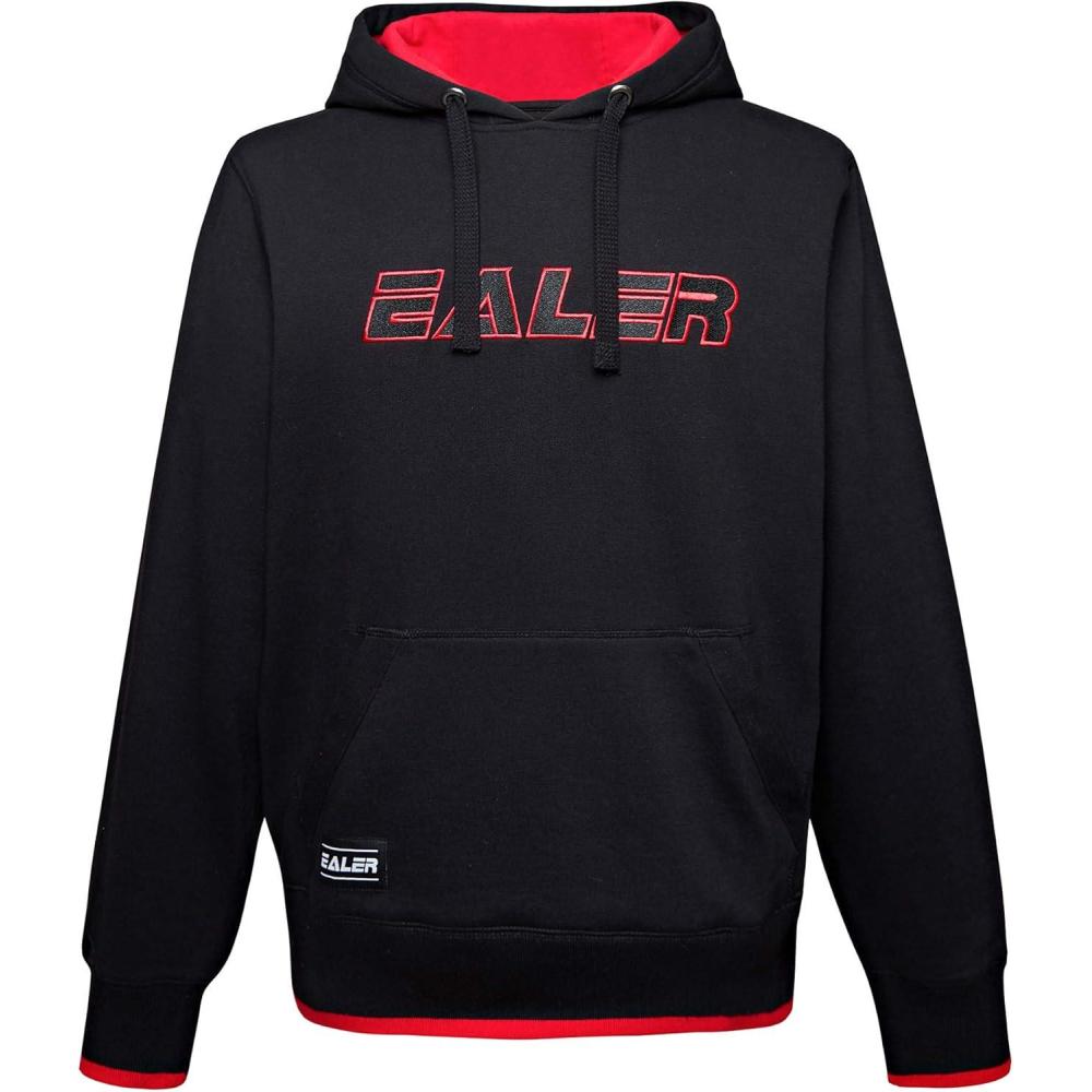 image:imageEALER ESH001 Series Mens Power Blend Fleece Hoodie Long Sleeve Hooded Sweatshirt with Kanga PocketsBlack