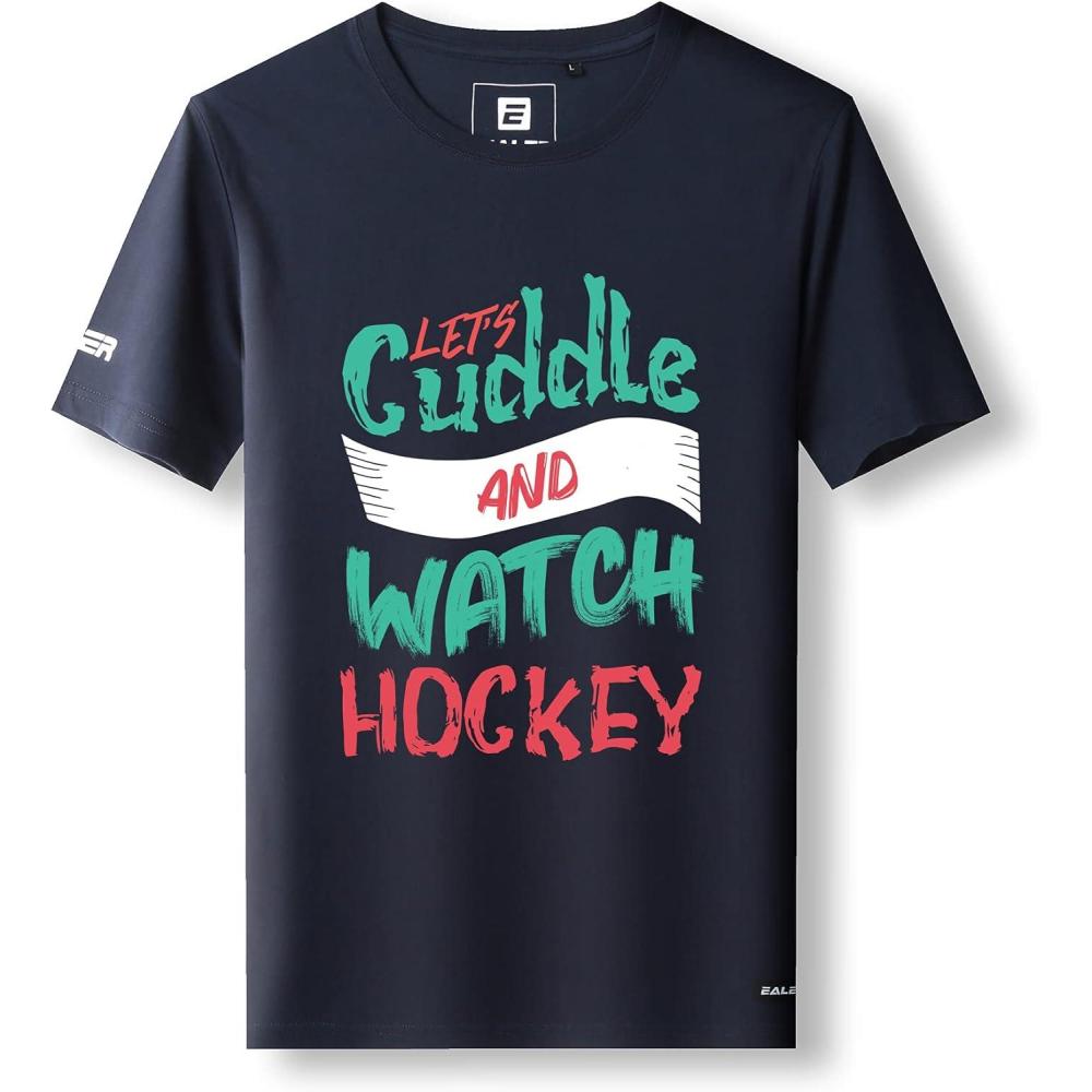 image:imageEALER EST200 Series Mens Classic Hockey Logo Short Sleeve Tee Shirt amp 100 Cotton Crew Neck Adult TopsTShirtsNavy