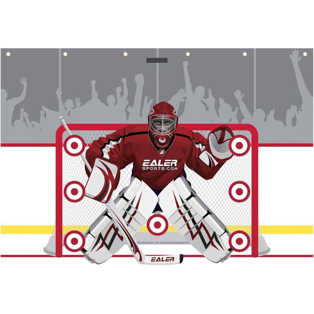 image:imageEALER Hockey Shooting Tarp 7x10 FT amp 78x16 FT in 1 Heavy Duty Goalie Target for Ice amp Street Practice TearProof Builtin Shooter Tutor Net Replacement for Garage Wall Protection7 x 10