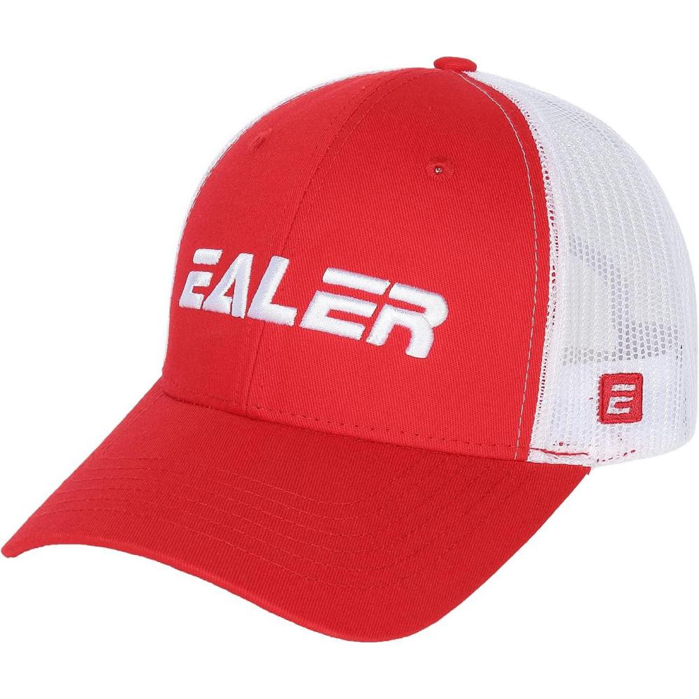 image:imageEALER Mens Rugged Adjustable Trucker Hat Professional Snapback Athletic Mesh Baseball CapEsc005red