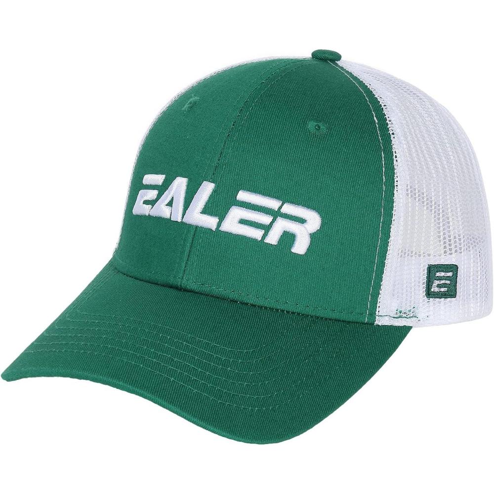 image:imageEALER Mens Rugged Adjustable Trucker Hat Professional Snapback Athletic Mesh Baseball CapEsc007green