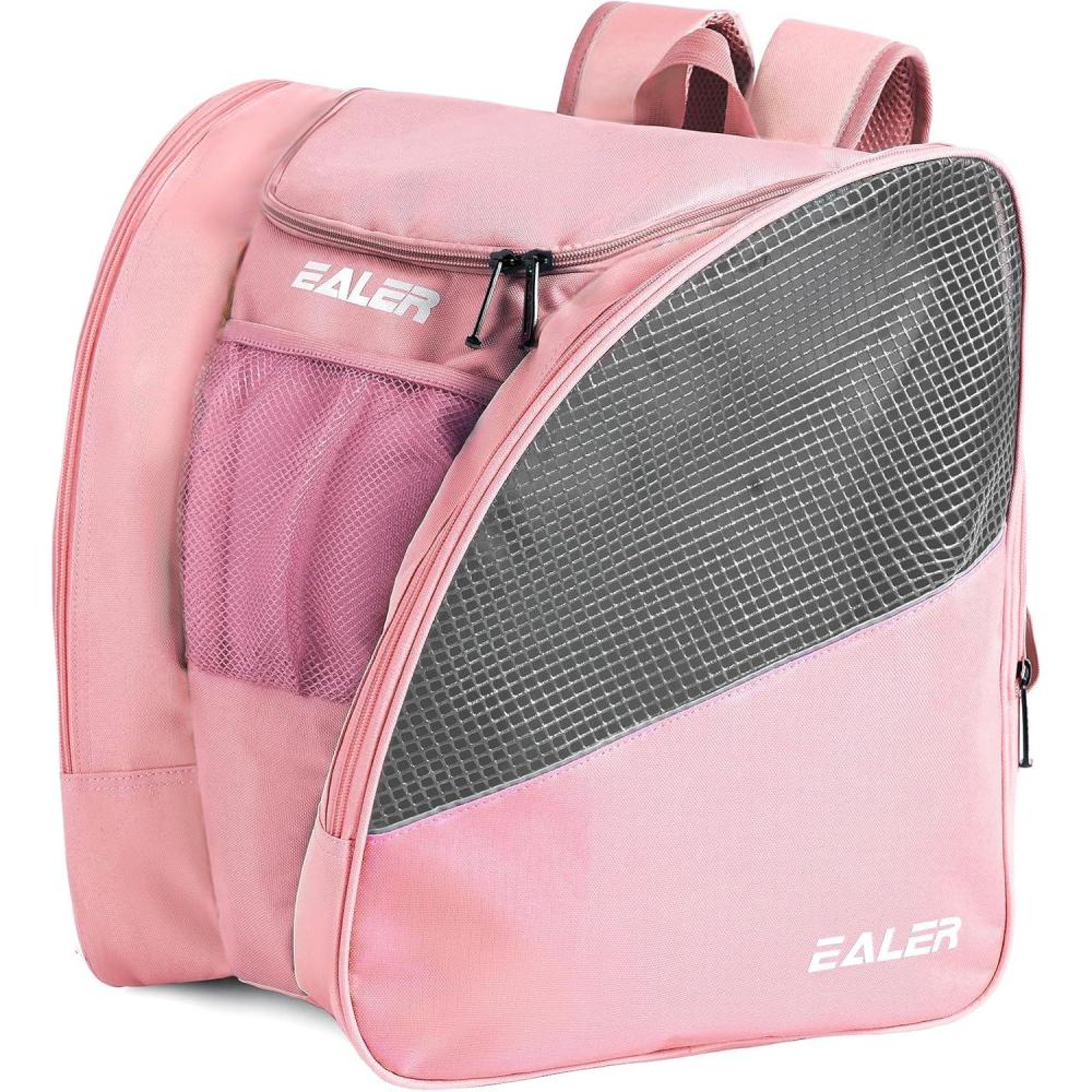 image:imageEALER SBH202 Ice Skate Bag Ice Skating Backpack Roller Skates Ski Boot Bag Ice amp Inline Skate Bag Large Capacity Waterproof Protective GearPink Red