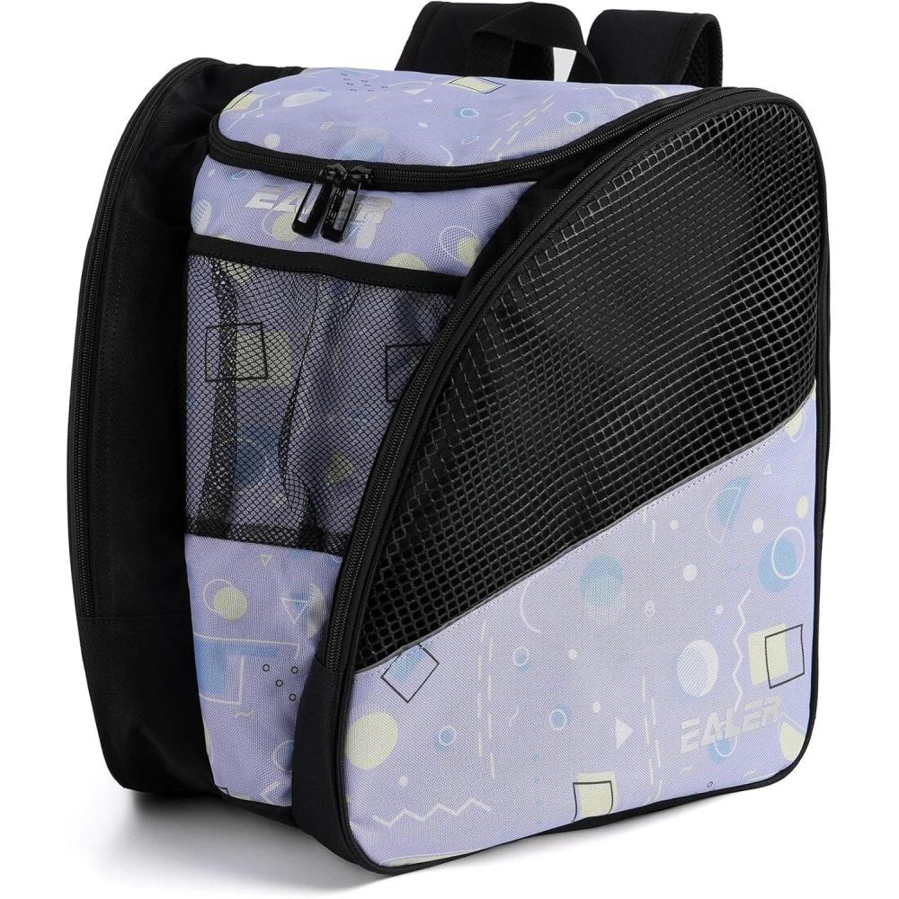 image:imageEALER SBH202 Ice Skate Bag Ice Skating Backpack Roller Skates Ski Boot Bag Ice amp Inline Skate Bag Large Capacity Waterproof Protective Gearpurple