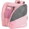 image:imageEALER SBH202 Ice Skate Bag Ice Skating Backpack Roller Skates Ski Boot Bag Ice amp Inline Skate Bag  Large Capacity Waterproof Protective GearPink Red