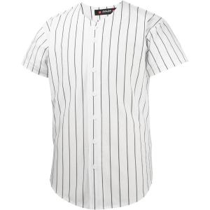 EALER BJ80 Series Mens Baseball Jersey Button Down Shirts Short Sleeve Hipster Hip Hop Sports Uniforms(Swhite)