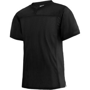 EALER Blank Football Jersey Mesh Athletic Football Shirt Practice Sports Uniform(Black)