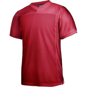 EALER Blank Football Jersey Mesh Athletic Football Shirt Practice Sports Uniform(New Red)