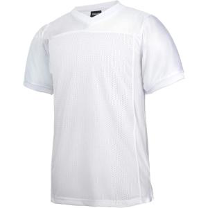 EALER Blank Football Jersey Mesh Athletic Football Shirt Practice Sports Uniform(White)