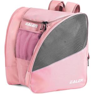 EALER SBH202 Ice Skate Bag Ice Skating Backpack, Roller Skates Ski Boot Bag, Ice & Inline Skate Bag – Large Capacity Waterproof Protective Gear(Pink Red)