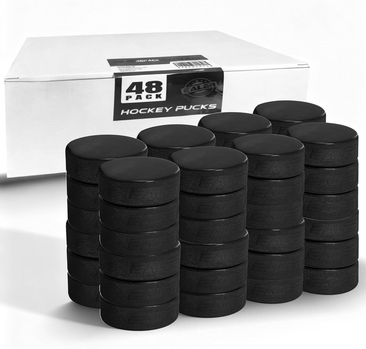 image:imageEALER Ice Hockey Pucks Official Regulation 3 Diameter 1 Thick Junior Lightweight Senior amp Heavyweight Training Pucks for Practice amp Classic PlayStandard 6oz