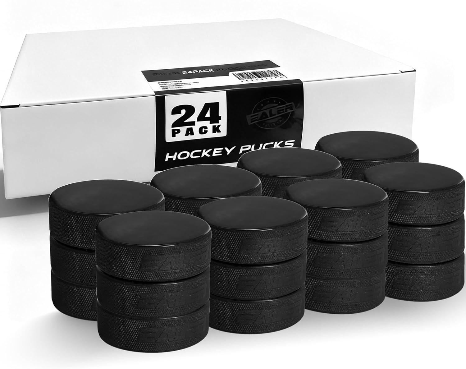 image:imageEALER Ice Hockey Pucks Official Regulation 3 Diameter 1 Thick Junior Lightweight Senior amp Heavyweight Training Pucks for Practice amp Classic PlayStandard 6oz