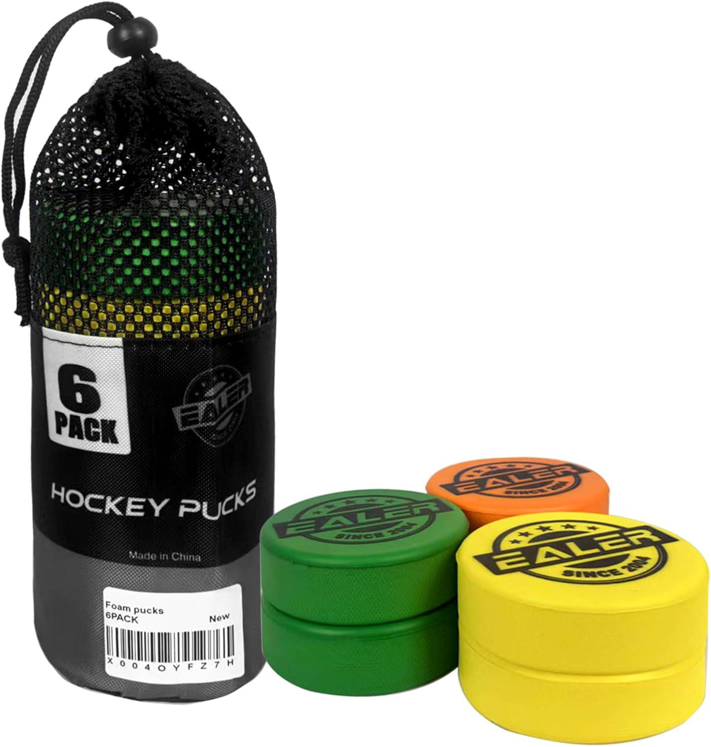 image:imageEALER Ice Hockey Pucks Official Regulation 3 Diameter 1 Thick Junior Lightweight Senior amp Heavyweight Training Pucks for Practice amp Classic PlayFoam Pucks