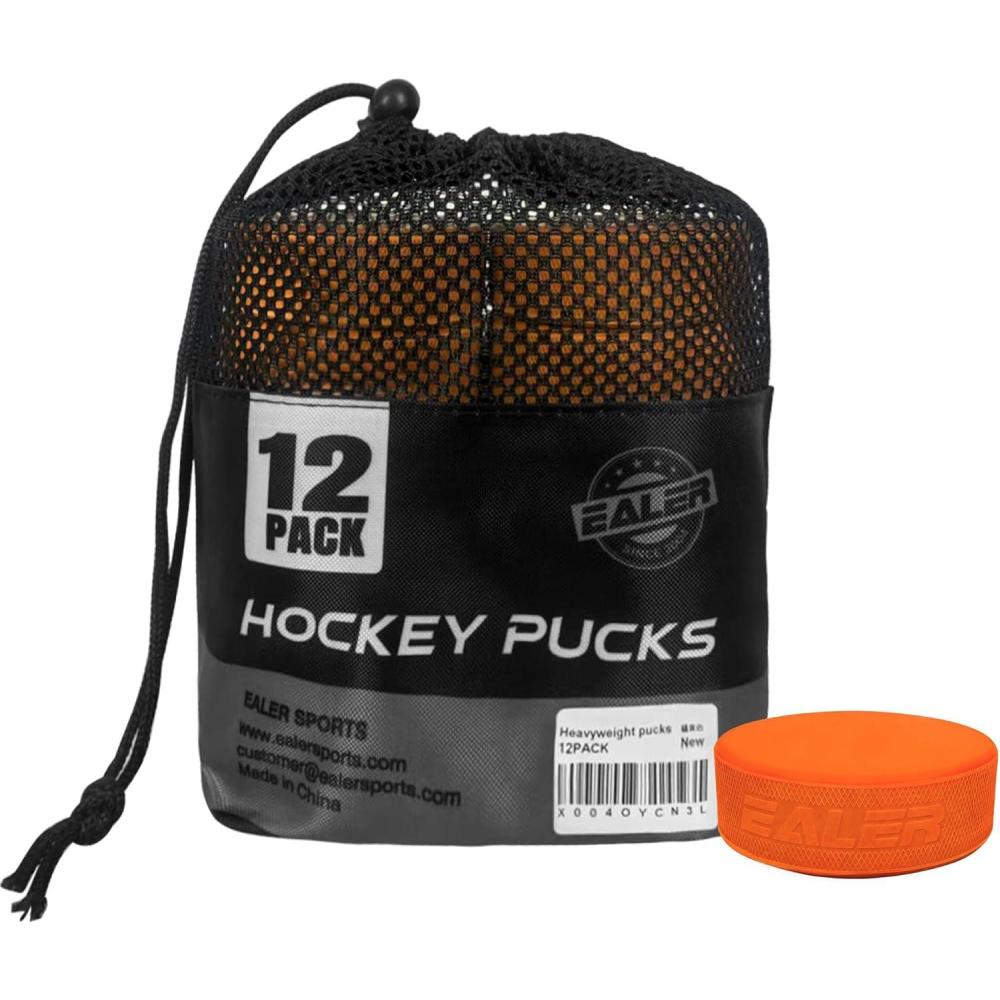 image:imageEALER Ice Hockey Pucks Official Regulation 3 Diameter 1 Thick Junior Lightweight Senior amp Heavyweight Training Pucks for Practice amp Classic PlayHeavyweight 10oz